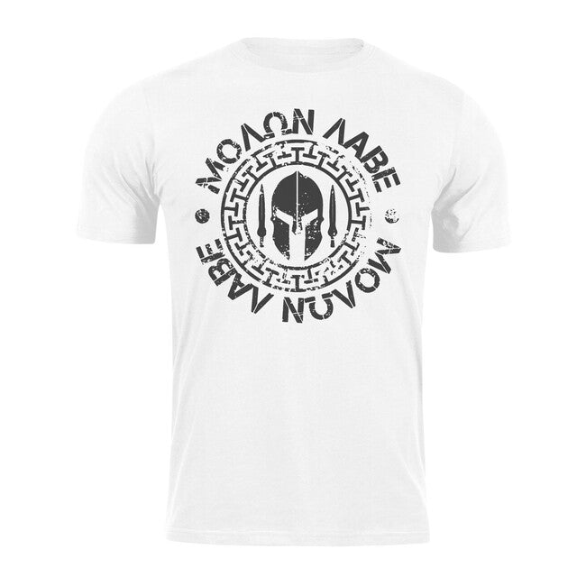 DRAGOWA Molon Labe tricou scurt 160 g/m², alb