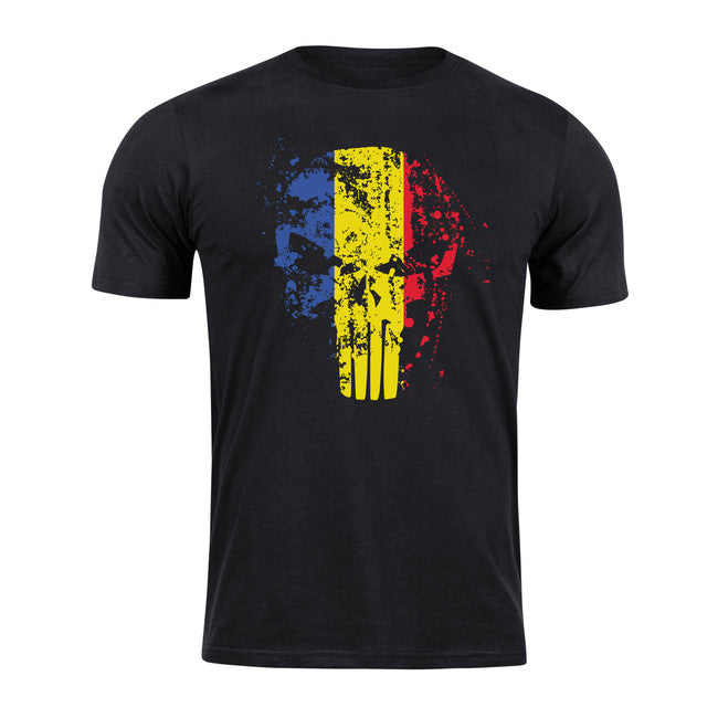 DRAGOWA Punisher român tricou scurt, negru
