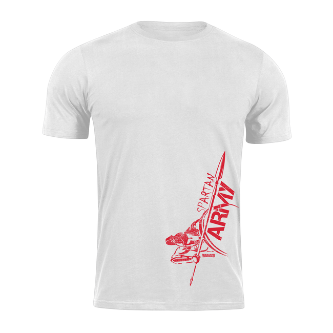 DRAGOWA tricou scurt spartan army RedMyles 160 g/m², alb
