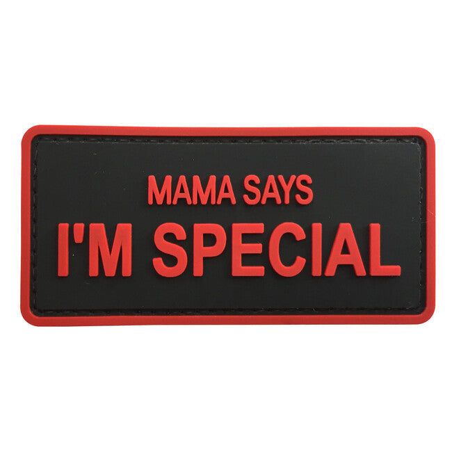WARAGOD Emblemă Mama says PVC, neagră roșie