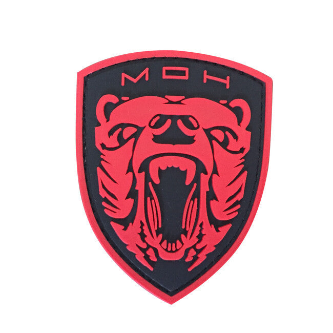 WARAGOD Medal of Honor MOH Grizzly emblemă PVC, roșie
