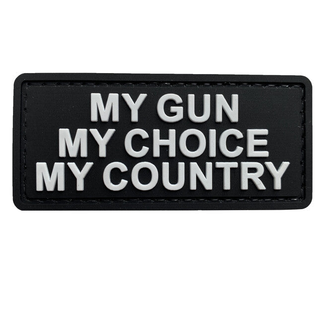 WARAGOD My Gun emblemă PVC, neagră albă