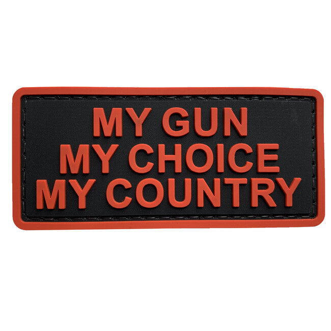 WARAGOD MY Gun emblemă PVC, neagră roșie