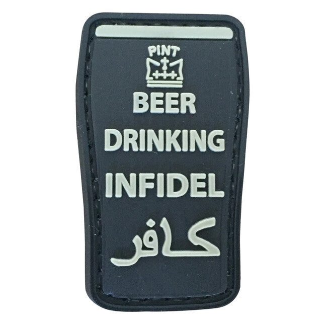 WARAGOD 3D Beer Drinking Infidel emblemă, neagră, 3x5cm
