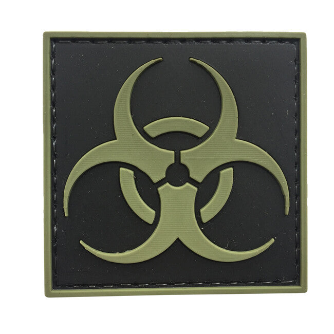 WARAGOD 3D Biohazard Square emblemă neagră, 5x5cm