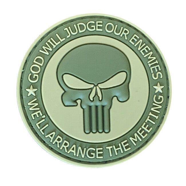 WARAGOD 3D God Will Judge emblemă oliv 5cm