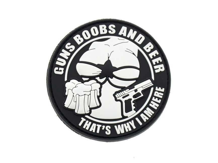 WARAGOD 3D Guns Boobs and Beer That's why I am here emblemă 6cm