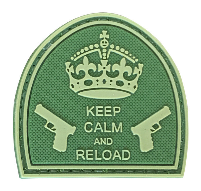 WARAGOD Keep Calm and Reload emblemă 3D, oliv 5cm