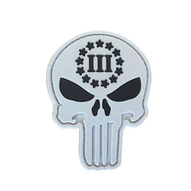 WARAGOD Emblemă 3D Punisher three Percenter, 6.8x5.2cm