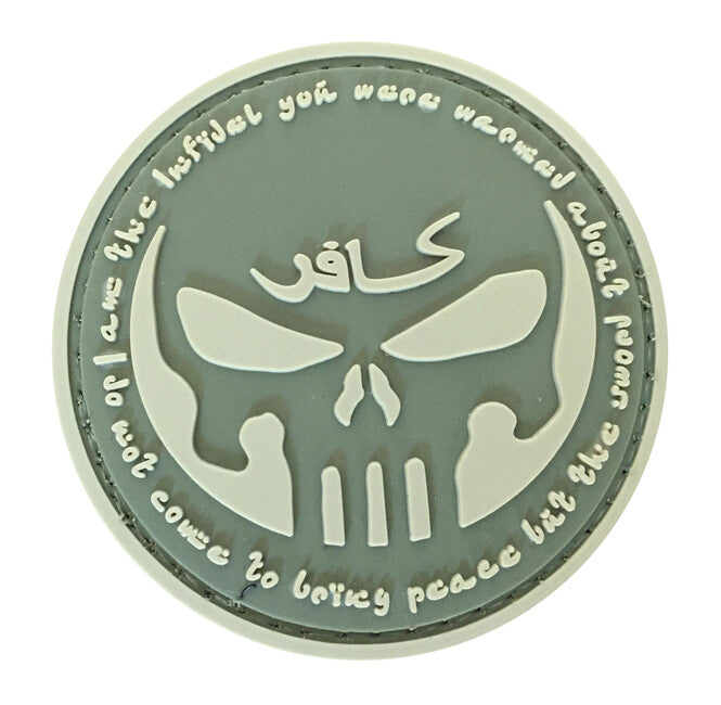 WARAGOD 3D Round Infidel Punisher emblemă, oliv, 6cm