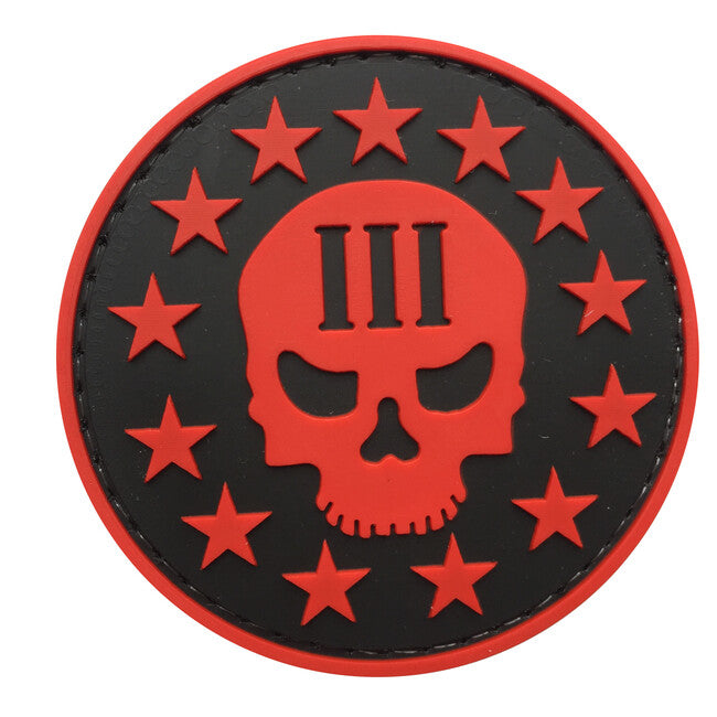 WARAGOD 3D Three Percenter with Skull Face emblemă 6cm