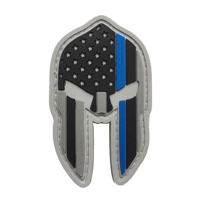 WARAGOD 3D US Spartan Helmet emblemă blue line, 7x4.2cm
