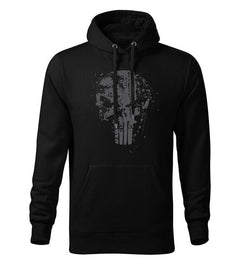 DRAGOWA hanorac bărbătesc cu glugă Frank The Punisher 320 g/m², negru