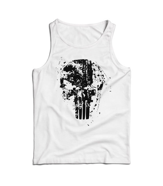 DRAGOWA Frank The Punisher maiou pentru bărbați 160 g/m², alb
