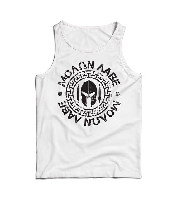 DRAGOWA Molon Labe maiou pentru bărbați 160 g/m², alb