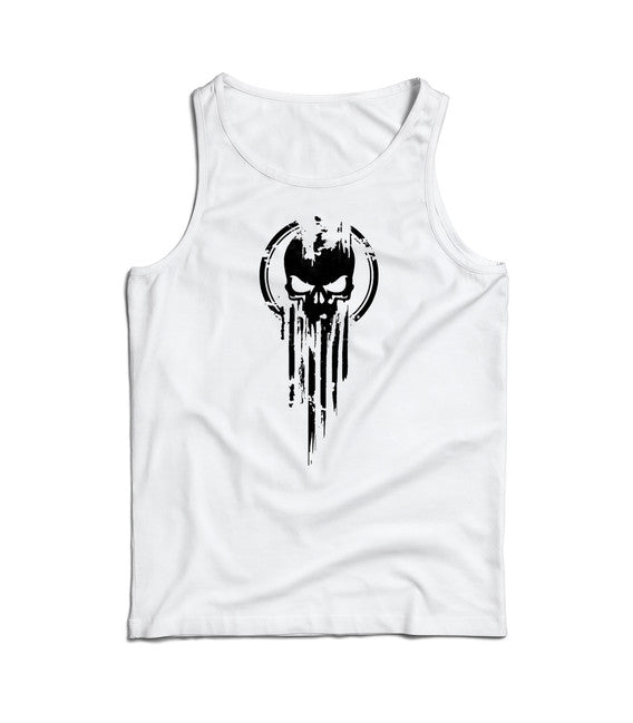 DRAGOWA Skull maiou pentru bărbați 160 g/m², alb
