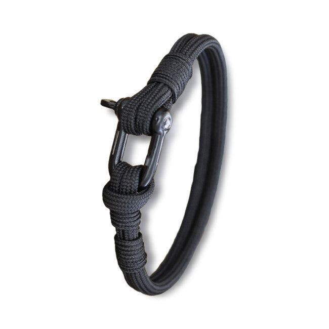 WARAGOD Faila brățară paracord cu cataramă metalică, neagră
