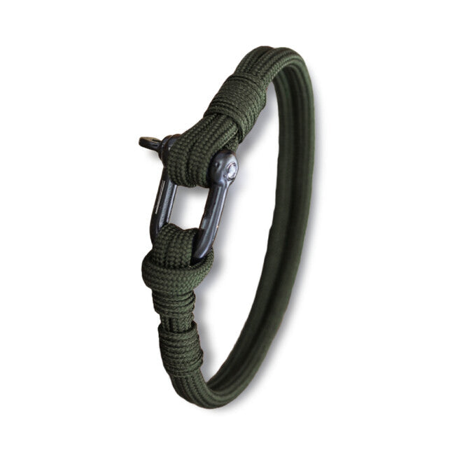 WARAGOD Faila brățară paracord cu cataramă metalică, verde