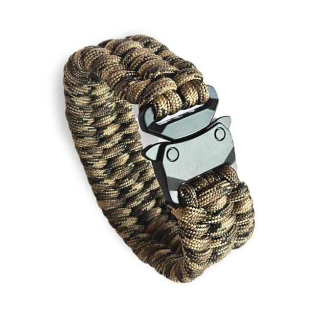 WARAGOD Brățară Paracord cu cataramă metalică Avär, camo coyote
