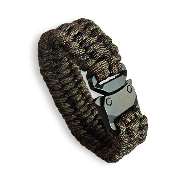 WARAGOD Brățară Paracord cu cataramă metalică Avär, camo green