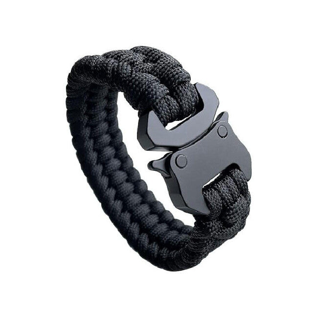 WARAGOD Brățară Paracord cu cataramă metalică Avär, neagră