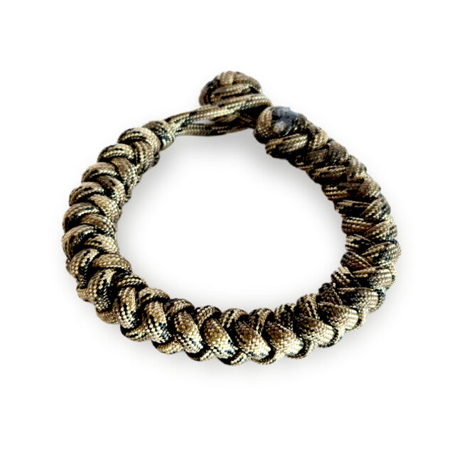 WARAGOD Brățară Paracord Ectar cu închidere reglabilă, camo coyote
