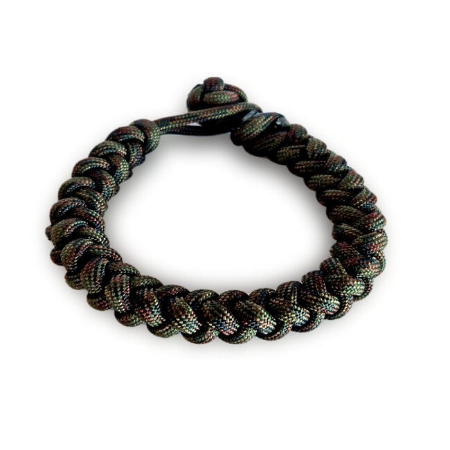 WARAGOD Brățară Paracord Ectar cu închidere reglabilă, camo green