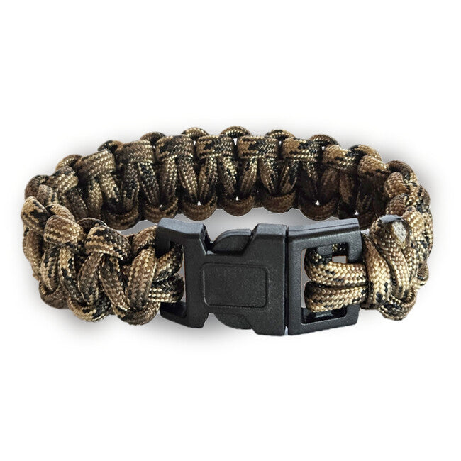 WARAGOD Corna brățară paracord cu clip din plastic, camo coyot