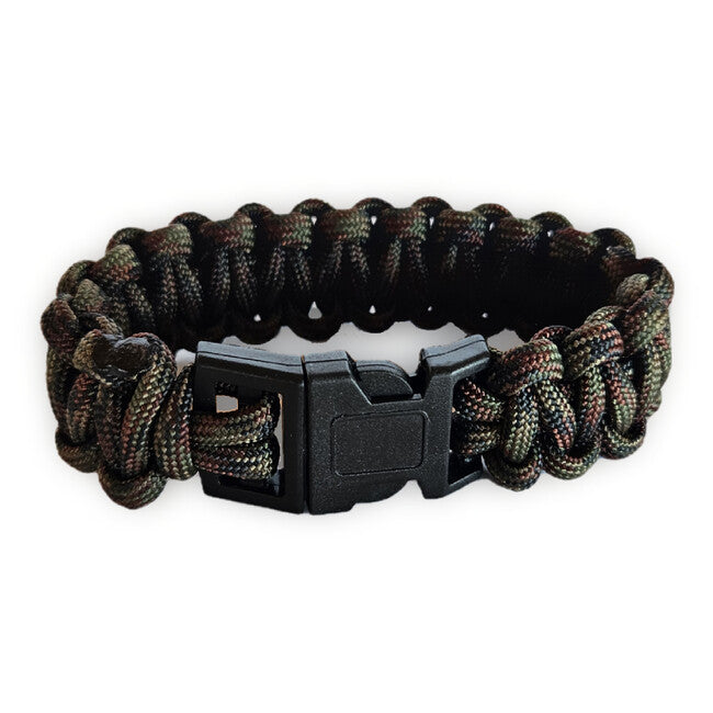 WARAGOD Corna brățară paracord cu clip din plastic, camo green