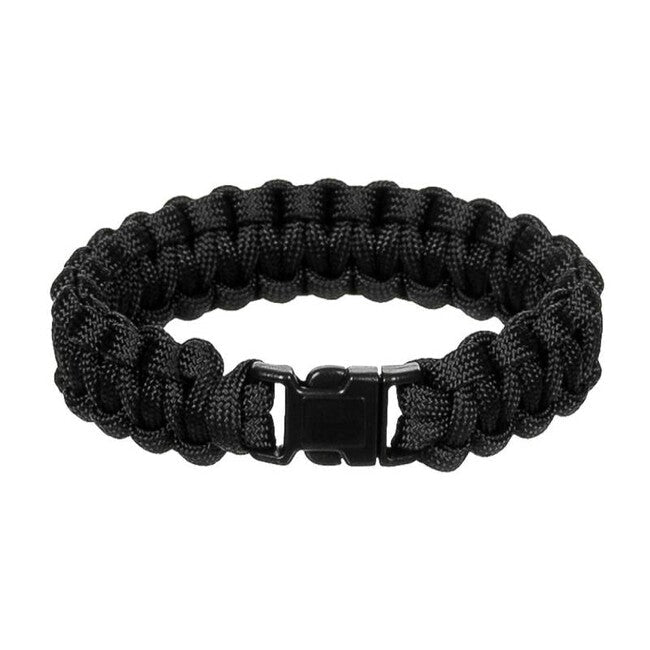 WARAGOD brățară paracord cu clip din plastic Corna, neagră