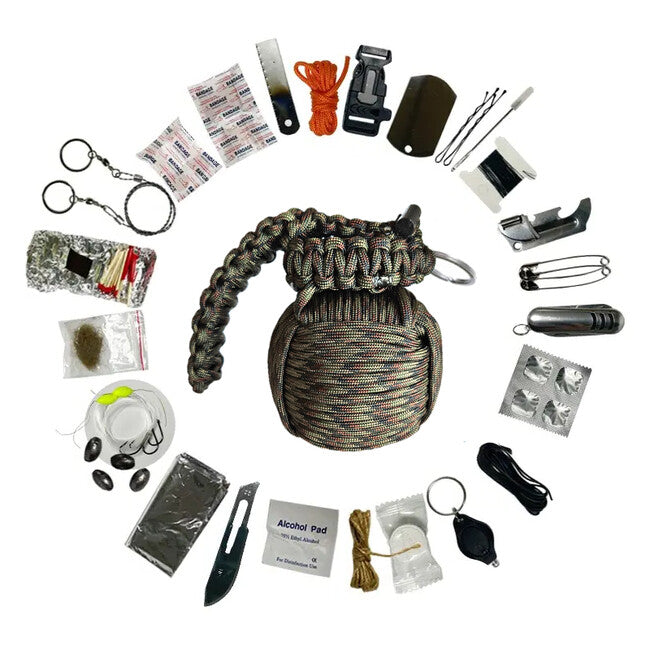 WARAGOD Menel set paracord supraviețuire, camo green