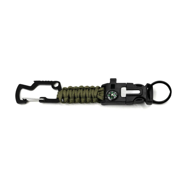 WARAGOD Laito paracord survival breloc multifuncțional 8 în 1 multifuncțional, verde