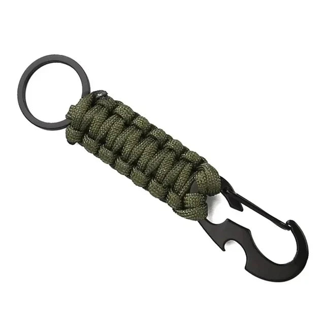 WARAGOD Sanya paracord survival breloc multifuncțional 4 în 1 multifuncțional, verde