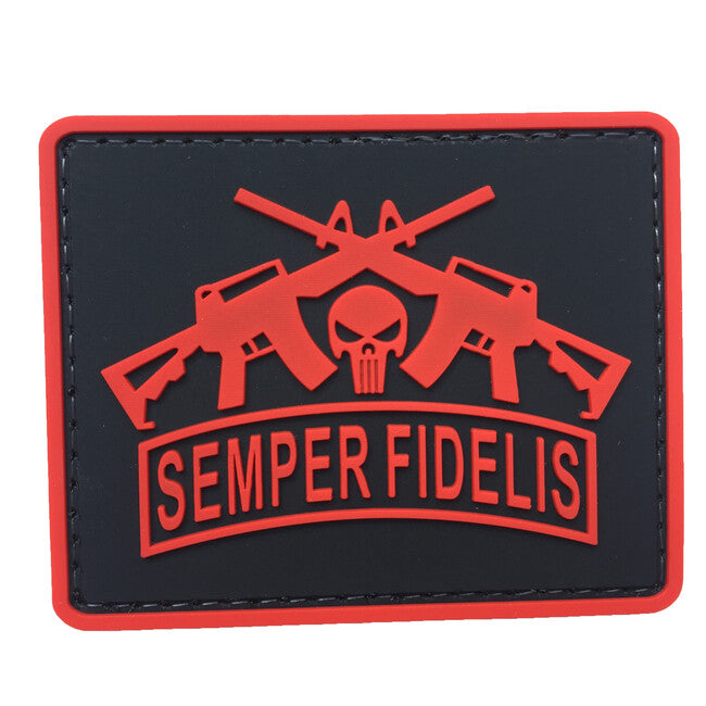 WARAGOD Emblemă Semper Fidelis PVC, roșie