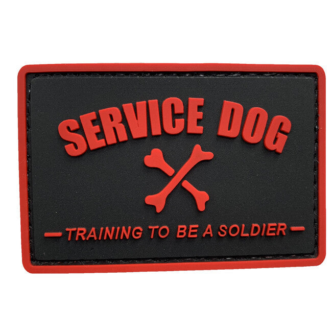WARAGOD Emblemă Service dog PVC, neagră roșie