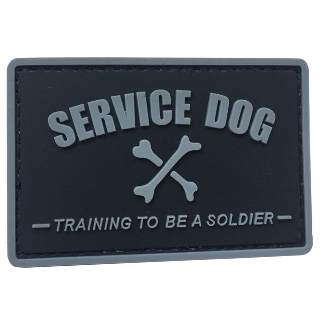 WARAGOD Emblemă Service dog PVC, neagră gri
