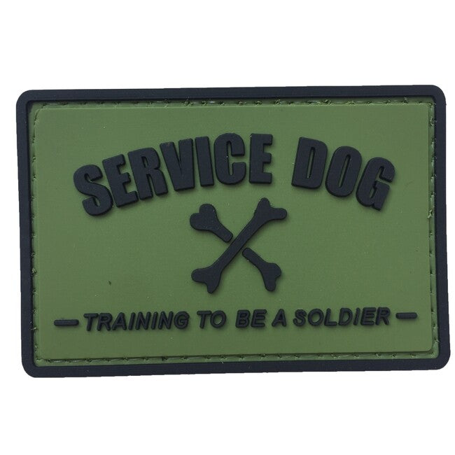 WARAGOD Emblemă Service dog PVC, neagră verde