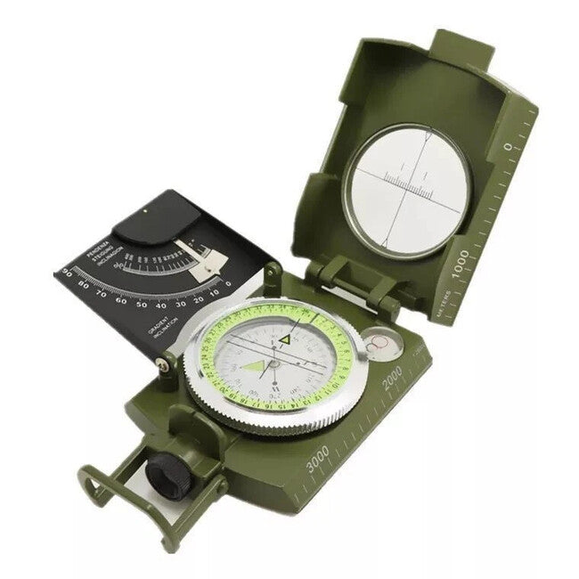 WARAGOD Journey busolă de trekking pliabilă cu husă, army green