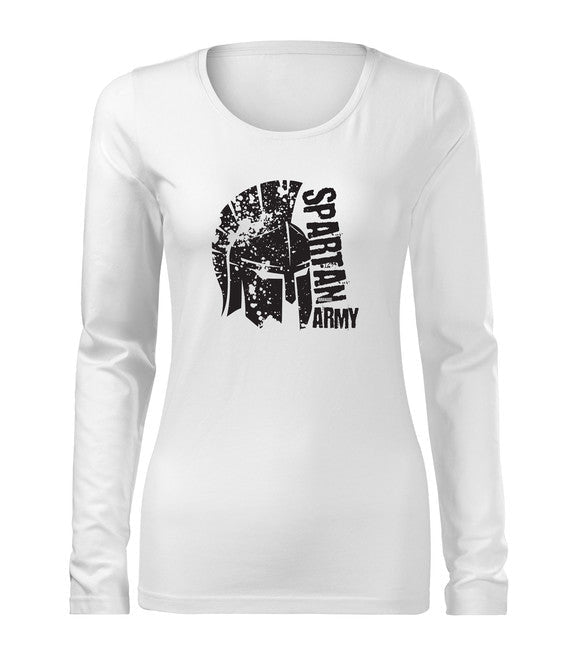 DRAGOWA Slim tricou cu mânecă lungă pentru femei León 160 g/m², alb