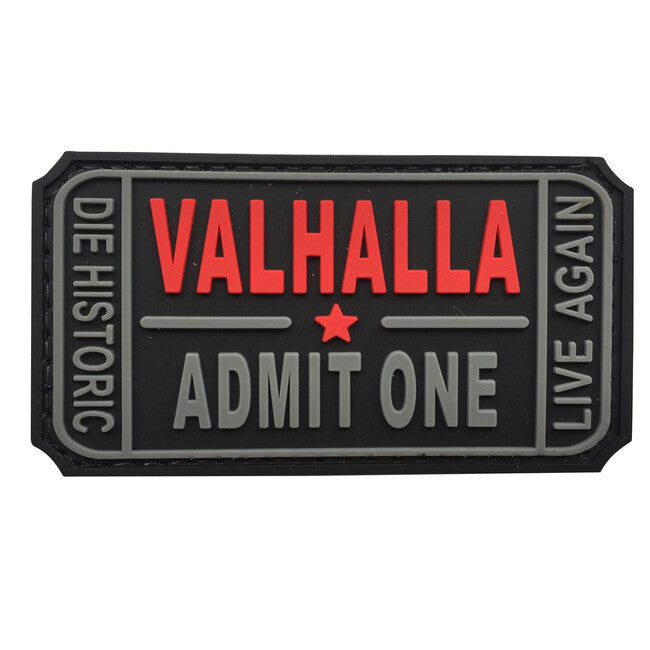 WARAGOD Emblemă Valhalla Admit PVC, neagră