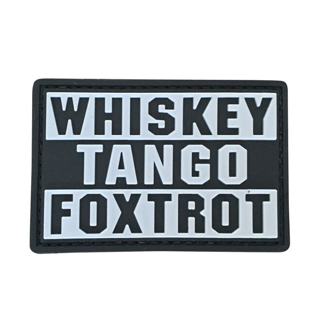 WARAGOD Whiskey Tango emblemă PVC, neagră gri