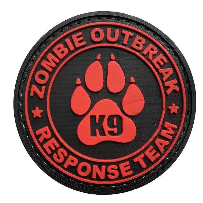 WARAGOD Zombie Outbreak emblemă PVC, roșie
