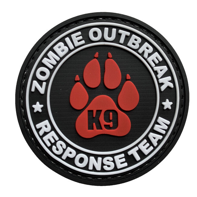 WARAGOD Zombie Outbreak emblemă PVC, neagră roșie