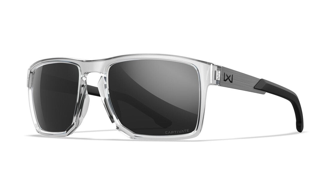 Wiley X Apex ochelari de soare, Captivate Grey/ Gloss Crystal Clear