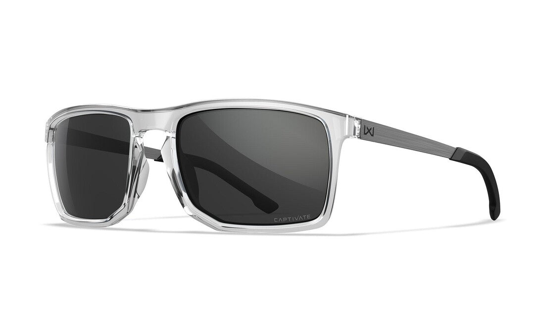Wiley X Axe ochelari de soare, Captivate Grey/ Gloss Crystal Clear
