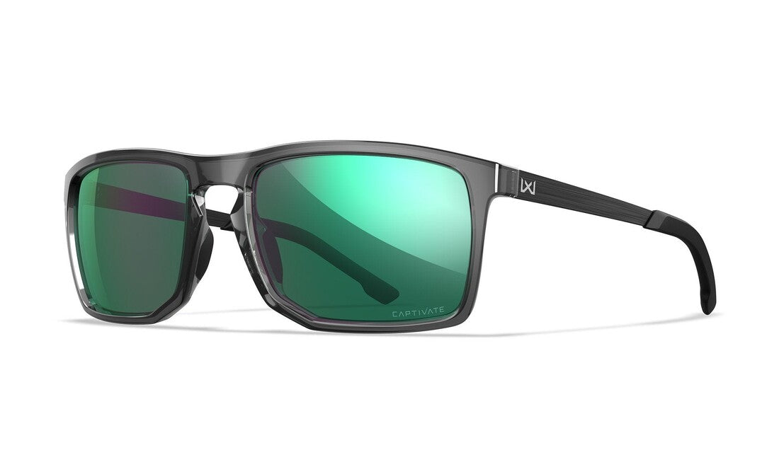 Wiley X Axe ochelari de soare Captivate Polarized Green Mirror/ Gloss Crystal Grey