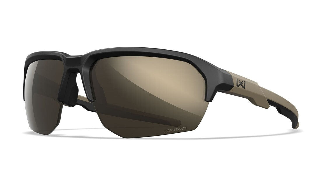 Wiley X Jakl ochelari de soare Captivate Tungsten Mirror, Matte Black/Tan