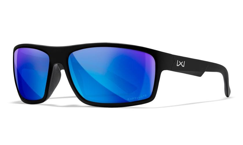 Wiley X Peak ochelari de soare Captivate Polarized, matte black, blue mirror