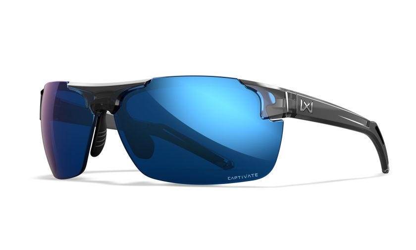 Wiley X Prime ochelari de soare Captivate Polarized blue mirror, gloss crystal grey
