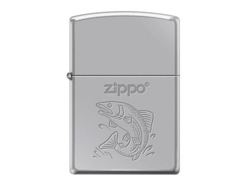 Zippo brichetă benzinică cu motiv Fish, crom